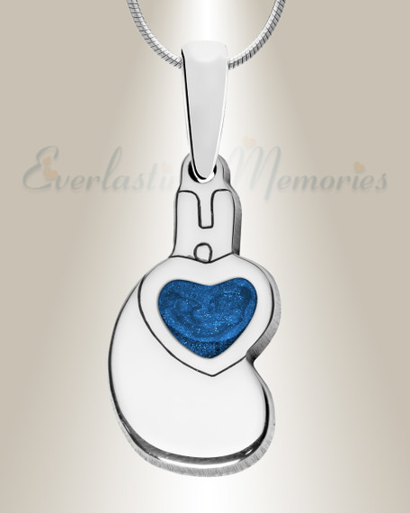 Solid 14K White Gold Holding You Close with Cobalt Resin Ash Resin Jewelry