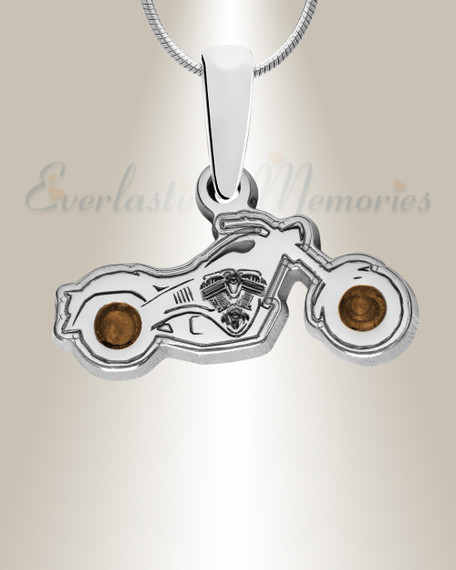 Solid 14K White Gold Riding Along with Carob Ash Resin Jewelry