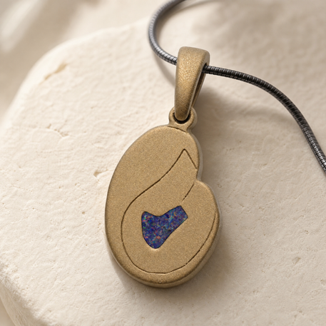 Beloved Bronze Finish with Black Flame Opal Ash Resin Jewelry