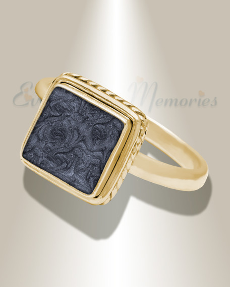 Solid 14K Gold Women's Granville Ash Ring with Slate