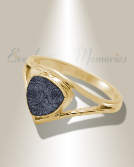 Solid 14K Gold Women's Willowbrook Ash Ring with Slate
