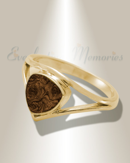 Solid 14K Gold Women's Willowbrook Ash Ring with Carob