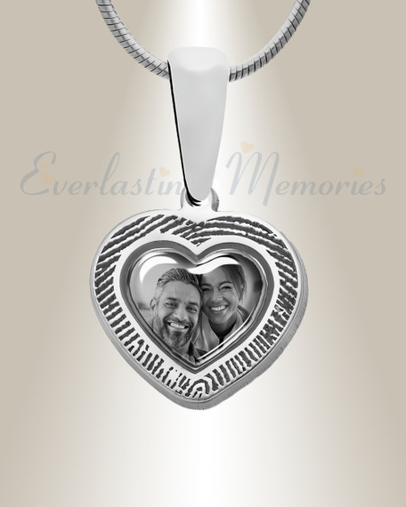 Heart Sterling Silver Fingerprint And Picture Pendant