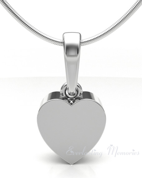 Sterling Silver Simple Heart Forever Sealed Cremation Jewelry