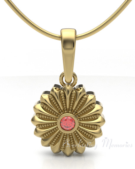 Gold Plated Birthstone Flowers Forever Sealed Memorial Jewelry