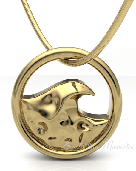 Gold Plated Surf's Up Forever Sealed Memorial Jewelry