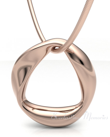 Rose Gold Plated Helix Round Forever Sealed Memorial Jewelry