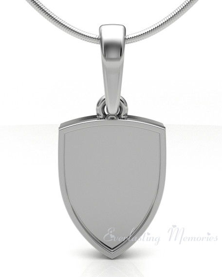 14K White Gold Shield Me Forever Sealed Memorial Jewelry