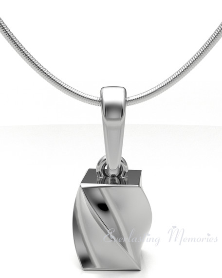 14K White Gold Helix Squared Forever Sealed Memorial Jewelry