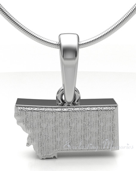 14K White Gold My State Forever Sealed Memorial Jewelry