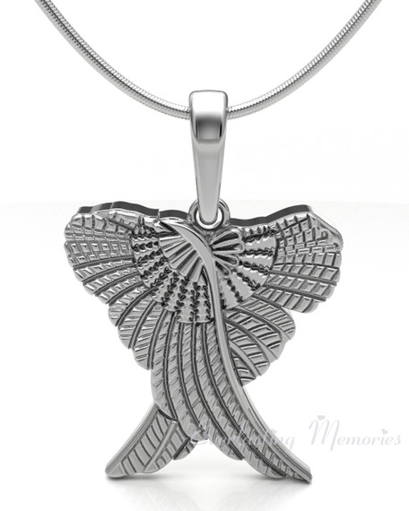 Solid 14K White Gold In Peace Forever Sealed Urn Pendant