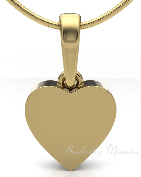 Gold Plated Serenity Heart Forever Sealed Cremation Jewelry