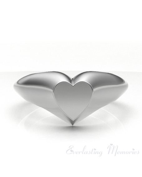 Solid 14K White Gold Signet Forever Sealed Memorial Ring