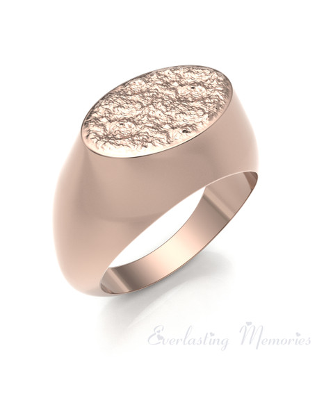 Solid 14K Rose Gold Men's Signet Forever Sealed Memorial Ring