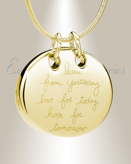 Solid 14K Gold Wisdom Forever Sealed Memorial Jewelry