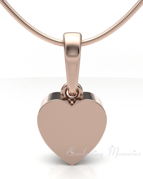 Rose Gold Plated Simple Heart Forever Sealed Cremation Jewelry