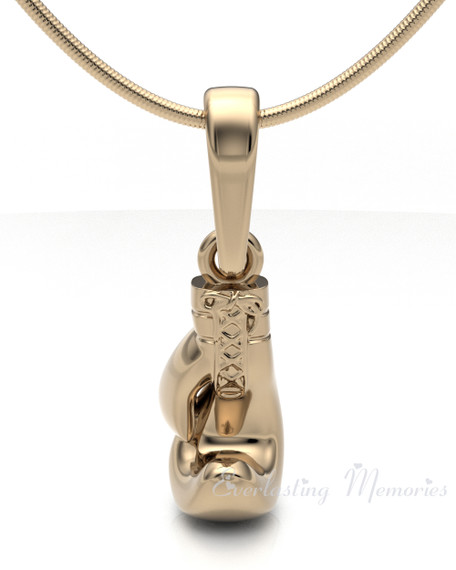 Solid 14K Gold Boxing Glove Forever Sealed Memorial Jewelry