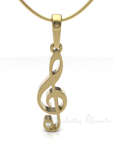 Gold Plated Music Note Forever Sealed Memorial Jewelry