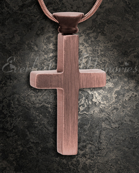 Forever Collection Antique Copper Remembrance Cross Locket Necklace