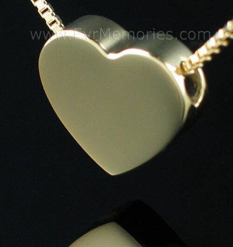 Gold Vermeil Sliding Heart Funeral Jewelry