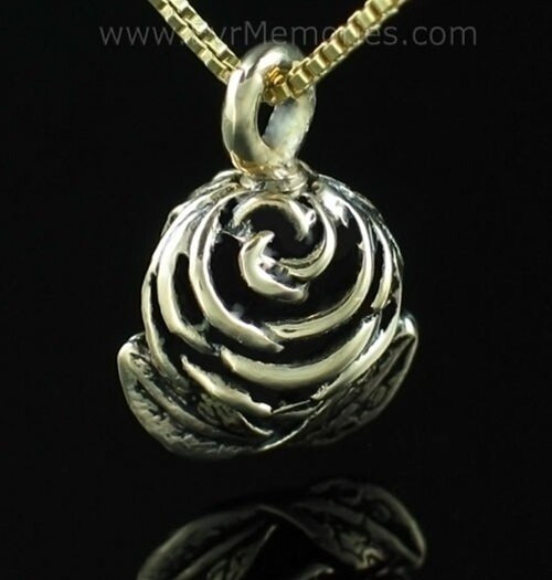 14K Gold Rose Cremation Urn Keepsake
