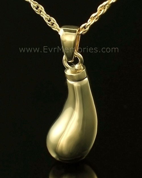 14K Gold Teardrop Urn Keepsake