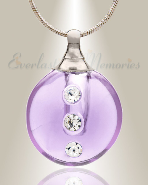 Glass Locket Violet Stability Remembrance Jewelry