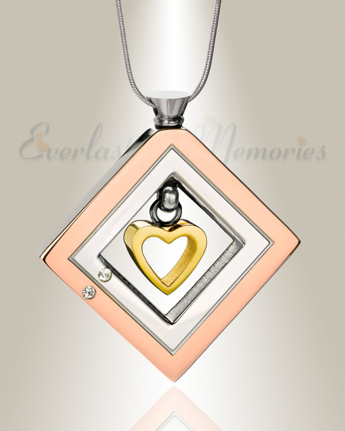 Enchanting Heart with Gold Plated Heart Urn Pendant