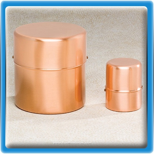 Copper Round Cylinder Cremation Urn