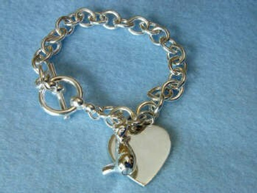 Silver Cat Charm Bracelet Cremation Urn Keepsake