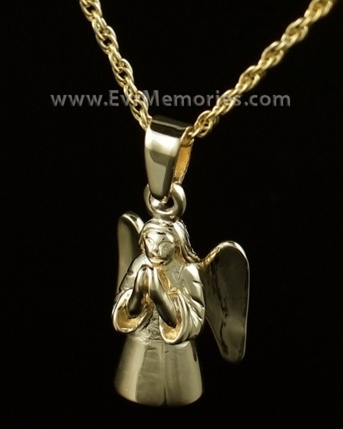 14K Gold Plated Praying Angel Jewelry Urn