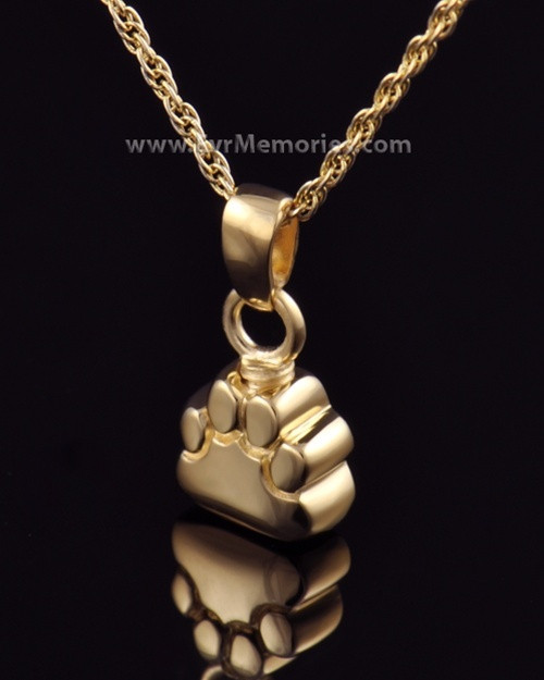 14K Gold Plated Lil Paw Funeral Jewelry