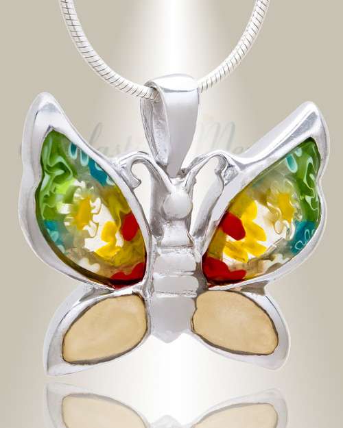 Sterling Silver Opulence Butterfly Cremation Jewelry