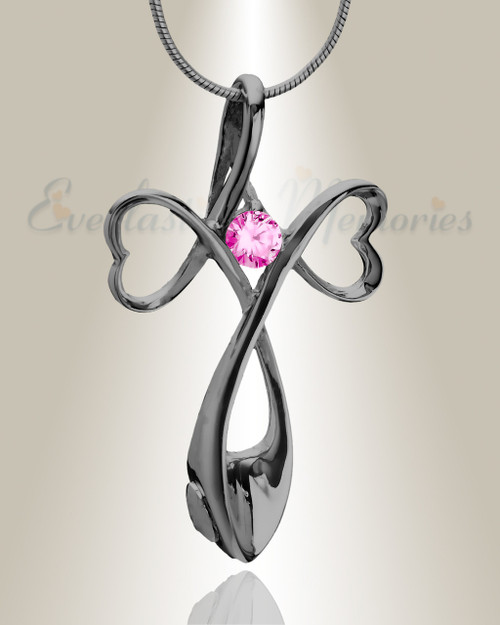 Pink and Black Peaceful Moments Cremation Jewelry