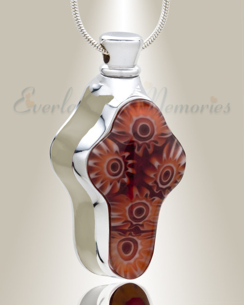 Emotions White Cross Cremation Jewelry