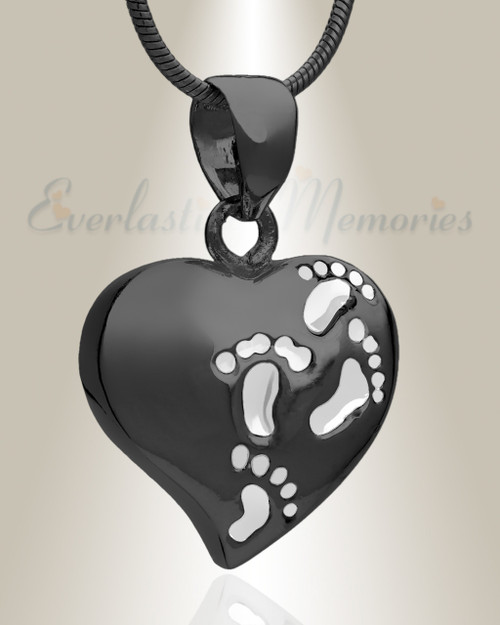 Black Plated Wandering Heart Memorial Jewelry