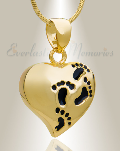 Gold Plated Wandering Heart Memorial Jewelry
