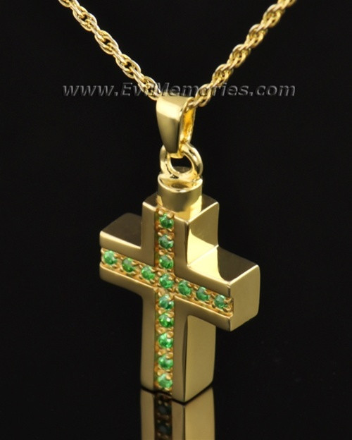 Gold Plated Trusting Cross Memorial Locket
