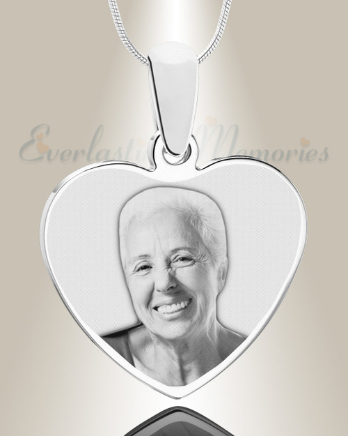 Heart Photo Engraved Stainless Keepsake