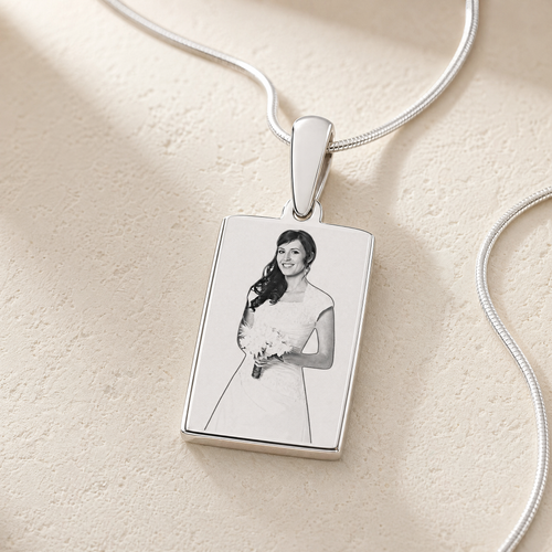Rectangle Photo Engraved Stainless Keepsake