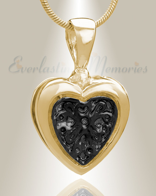 Gold Plated Loved Heart Cremation Jewelry