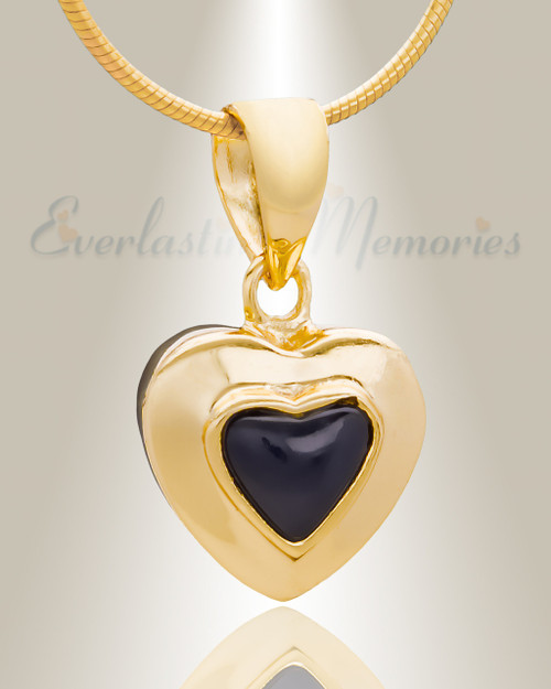 Gold Plated Fallen Heart Cremation Jewelry