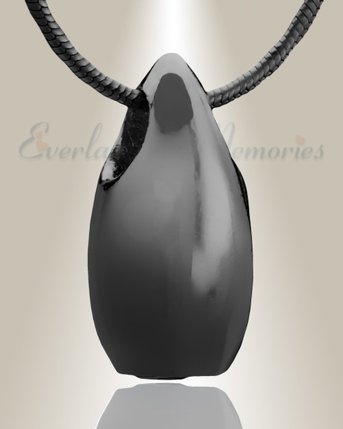 Black Simple Tear Cremation Jewelry