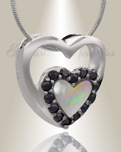 Silver Together Heart Cremation Jewelry