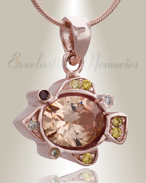 Rose Gold Pufferfish Cremation Jewelry