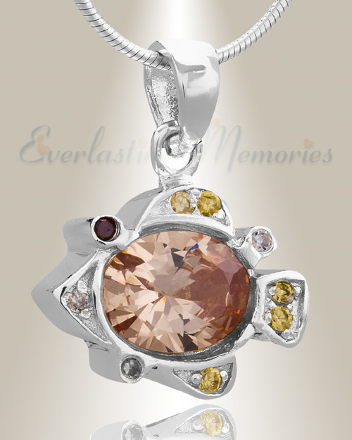 Silver Pufferfish Cremation Jewelry