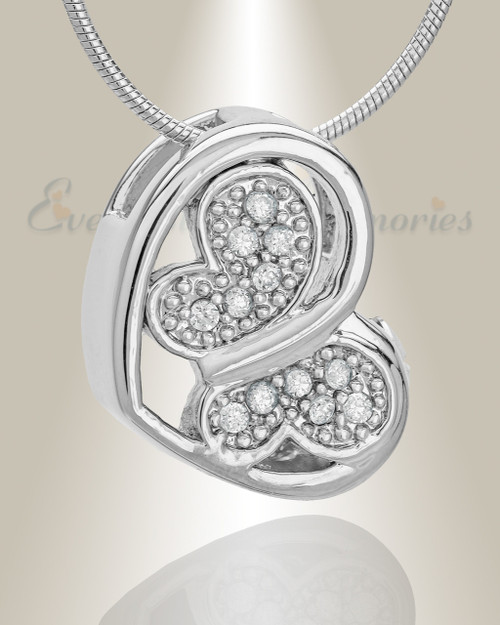 Silver Spring Heart Cremation Jewelry