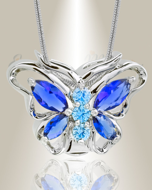 Sterling Silver Sparkle Butterfly Memorial Jewelry
