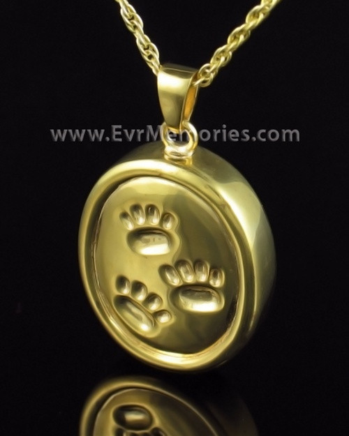 Gold Plated Remember Me Oval Ash Pendant