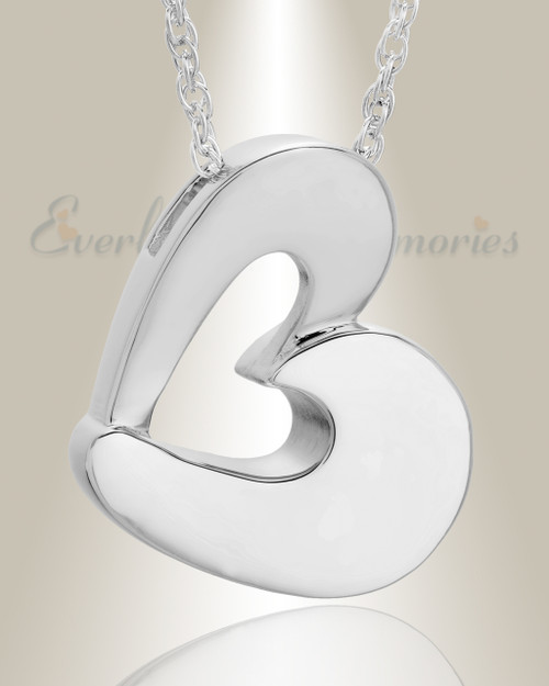 14k White Gold Fashion Heart Cremation Jewelry